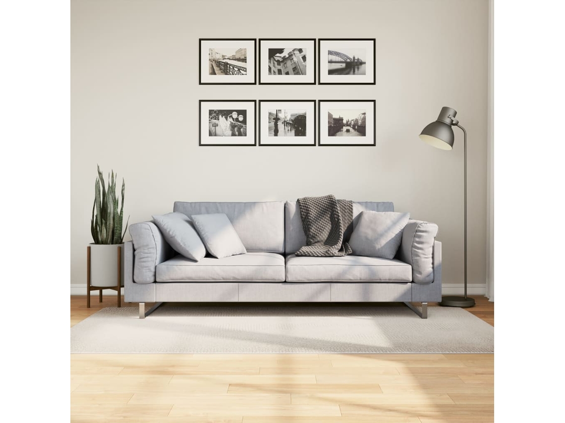 Vidaxl Tapete De Pelo Curto Iza Visual Escandinavo 100x200cm Cor Creme
