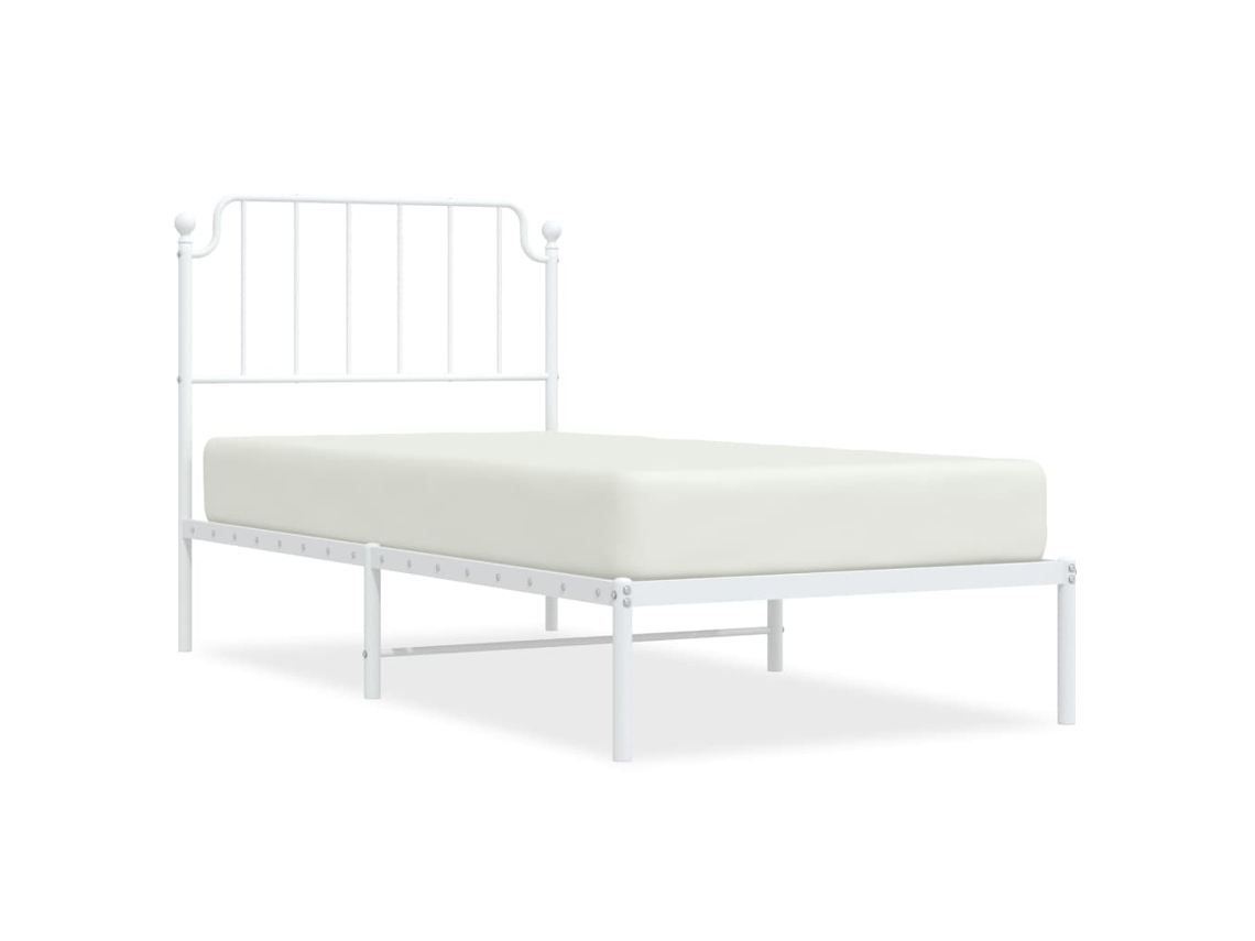 Bed Frame, Bed Frames Vidaxl Branco Aço (90 X 200 Cm)