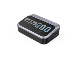 Yizhood Usb 3.2 Hub Tipo C Docking Station Splitter 3.0 Soquete Com Leitor De Cartão Sd Otg Para Laptop Pc Cinza