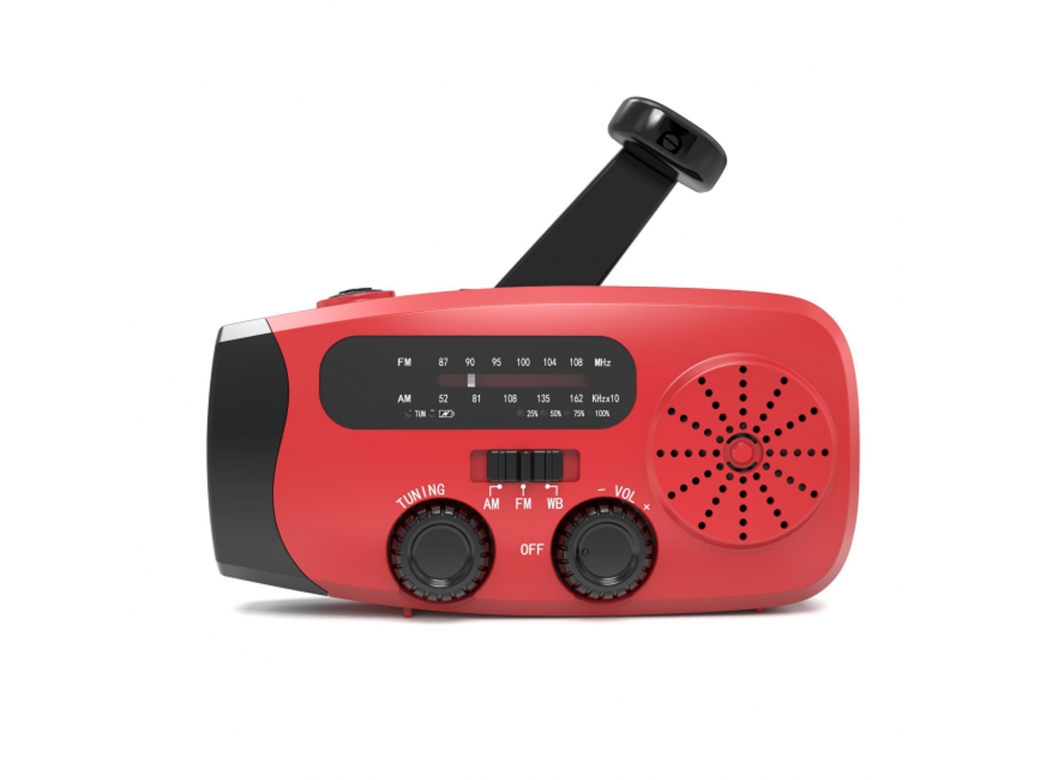 Rádio De Manivela Com Células Solares, Lanterna E Bateria Externa De 2000mah. Brilvibera