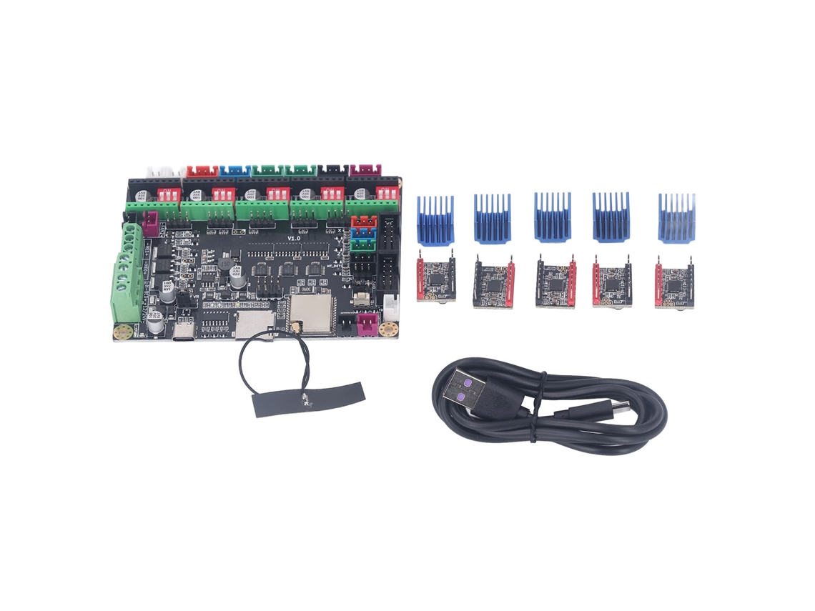 Placa De Controle De Impressora 3d Mks Tinybee V1.0 Placa Mãe 5 Drivers Tmc2209 Dissipador Dc12‑24v