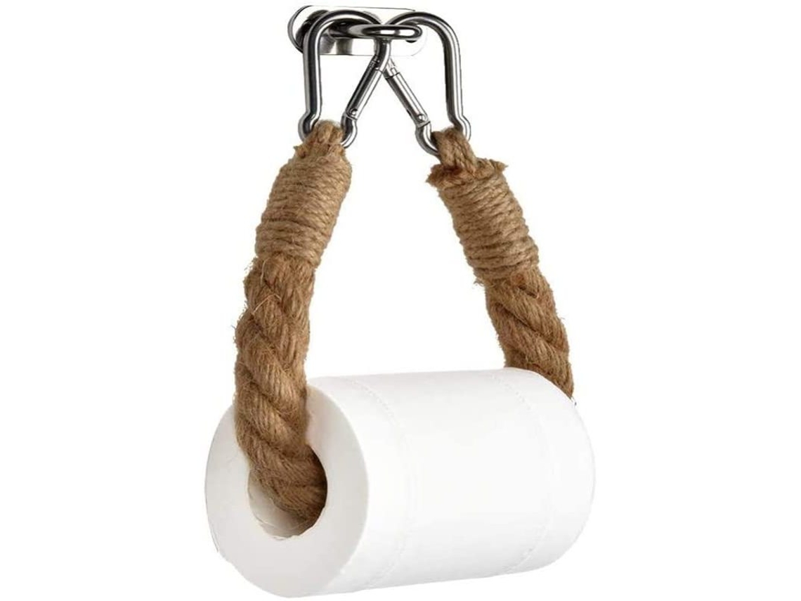 Suporte Para Toalhas Estilo Costeiro, Suporte Para Papel Higiênico Em Corda Náutica, Elegância Industrial, Fácil Instalação Para Rolos De Papel Higiên