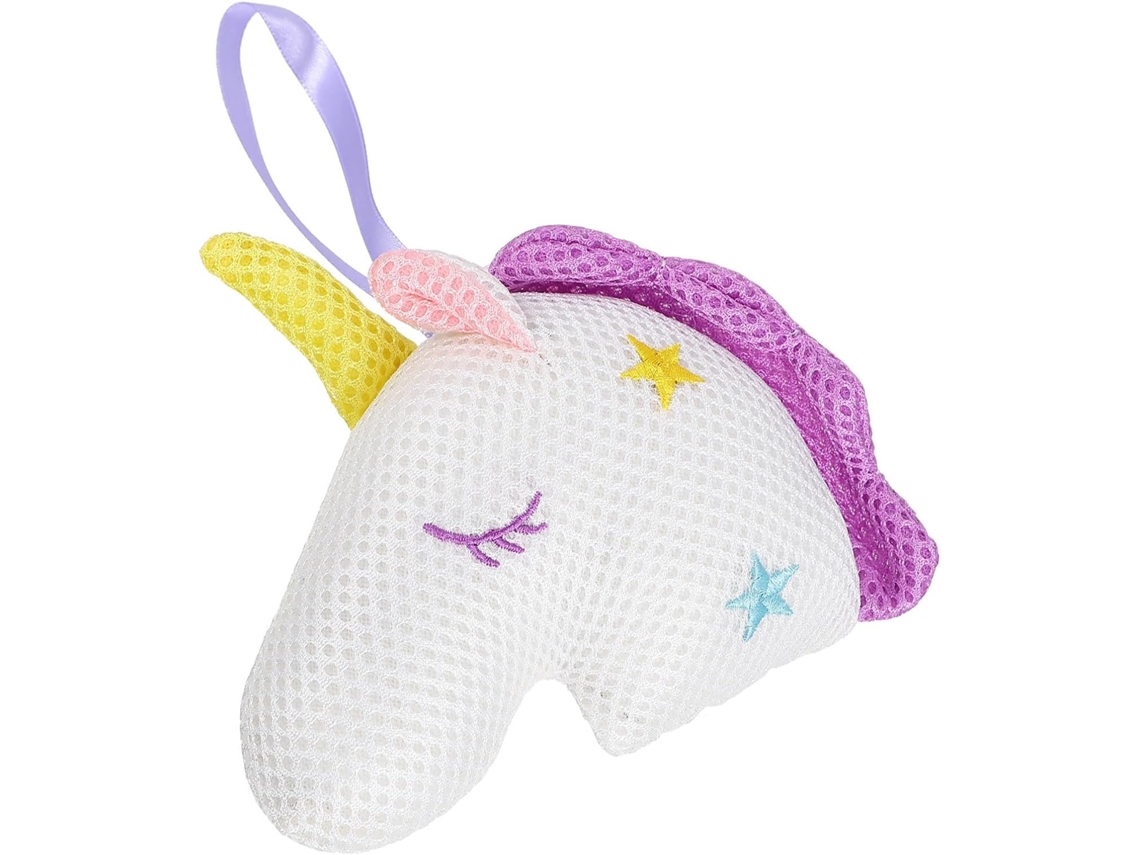 Esponja White Unicorn Malha para esfoliação suave e limpeza profunda da pele.