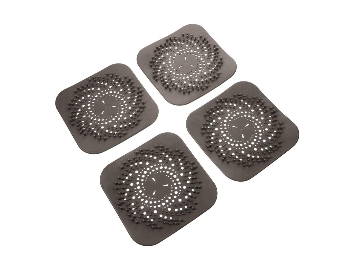 Conjunto De 4 Tampas Quadradas Para Ralo, Ideais Para Reter Cabelos E Para Uso No Banheiro.
