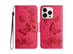 Capa Em Couro Pu Para Apple Iphone 16pro Max, Cor Vermelho