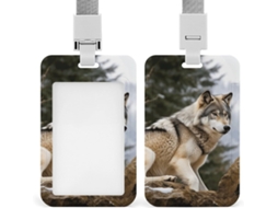 Porta Crachá Impermeável Snow Mountain Wild Wolf Ideal Trabalho, Escritório, Enfermagem, Ensino E Mulheres