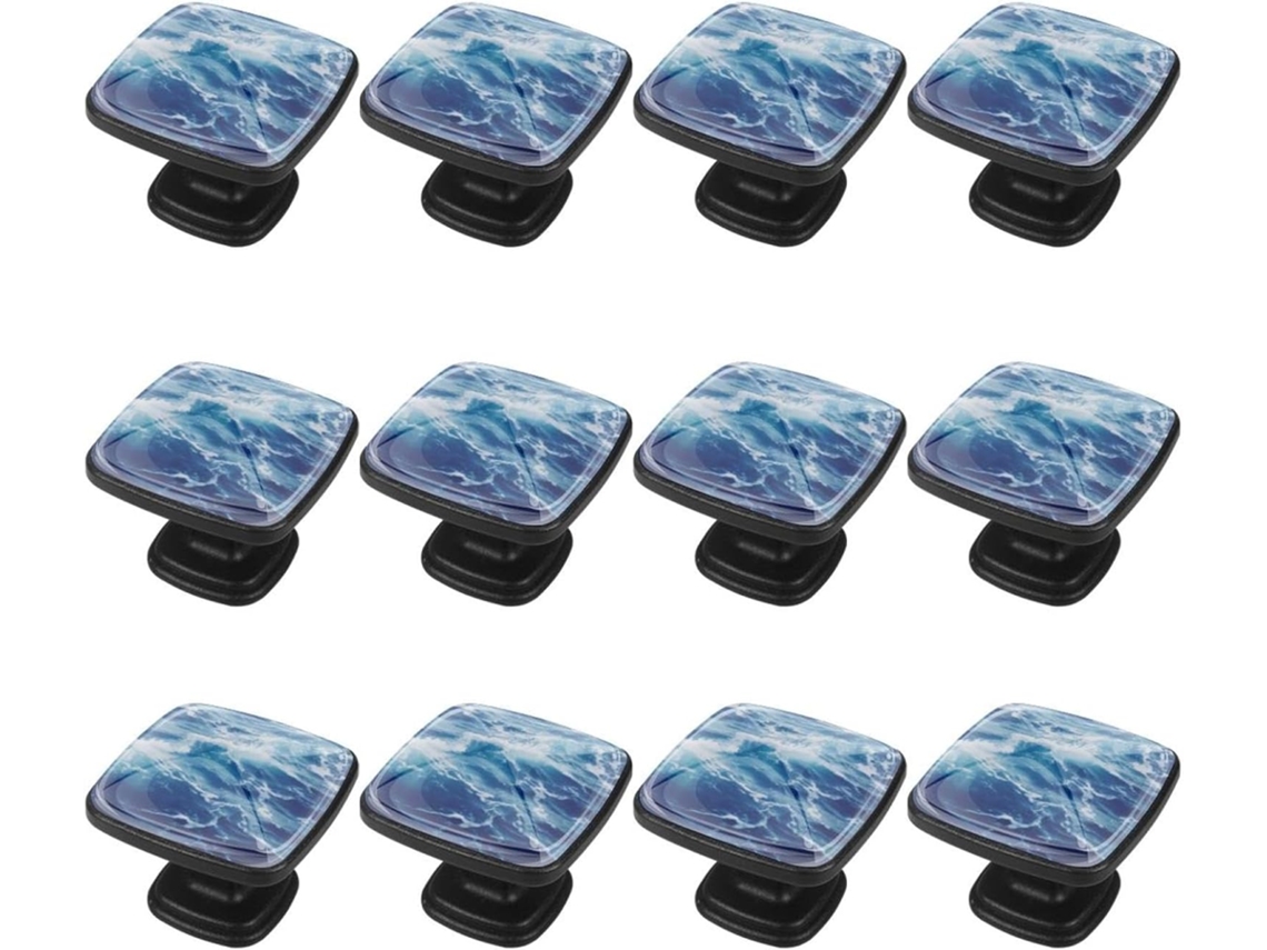 Puxadores Quadrados Para Gavetas De Cômoda, Puxadores Para Armários De Cozinha, 12 Peças, Azul Marinho Oceano, Puxadores
