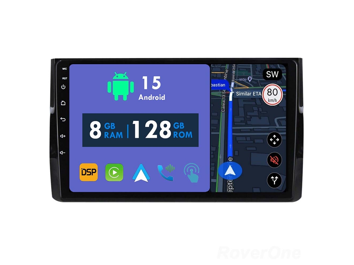 Auto Rádio Carro Bluetooth Autoradio 8GB RAM 128G ROM CarPlay Navegação GPS Ecrã Táctil RoverOne para Skoda Kodiaq 2016-2021 Karoq NU7 2017-2021