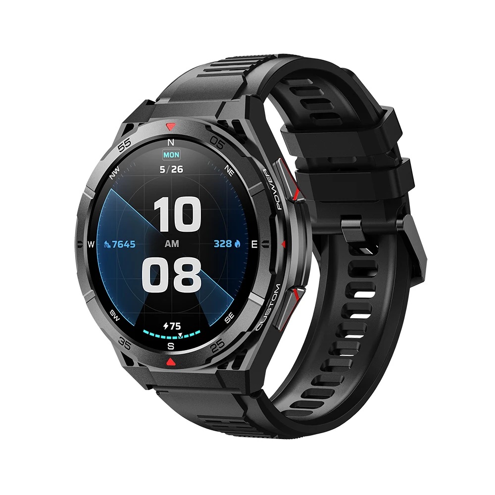 Relógio Inteligente Gps (silicone Preto), À Prova D'água 3atm, Gps De Dupla Frequência Para Natação.