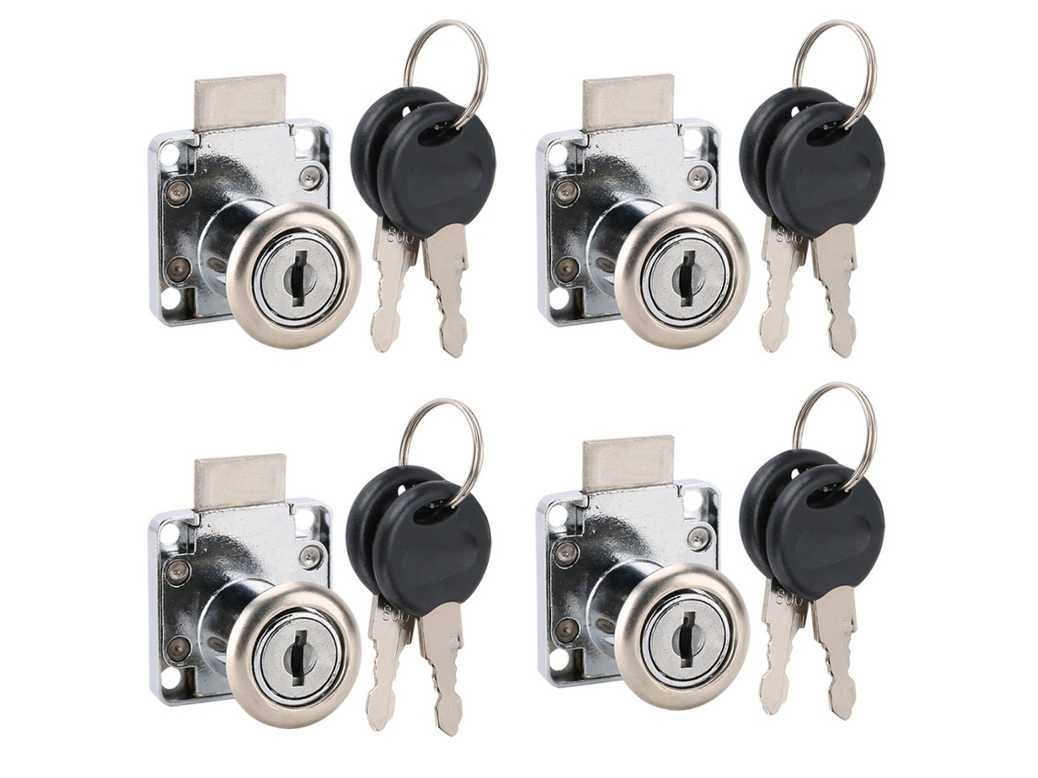 Fechaduras Para Gavetas De Mesa Laxiscreed, Conjunto De 4 Com Chaves Universais
