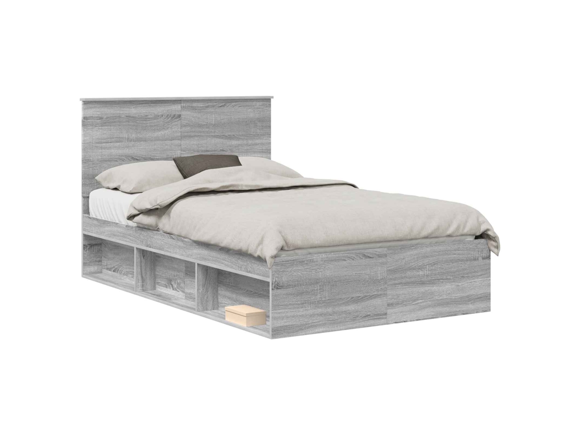 Estrutura da Cama com Cabeceira Cinza Sonoma 120x200 cm MAISON EXCLUSIVE