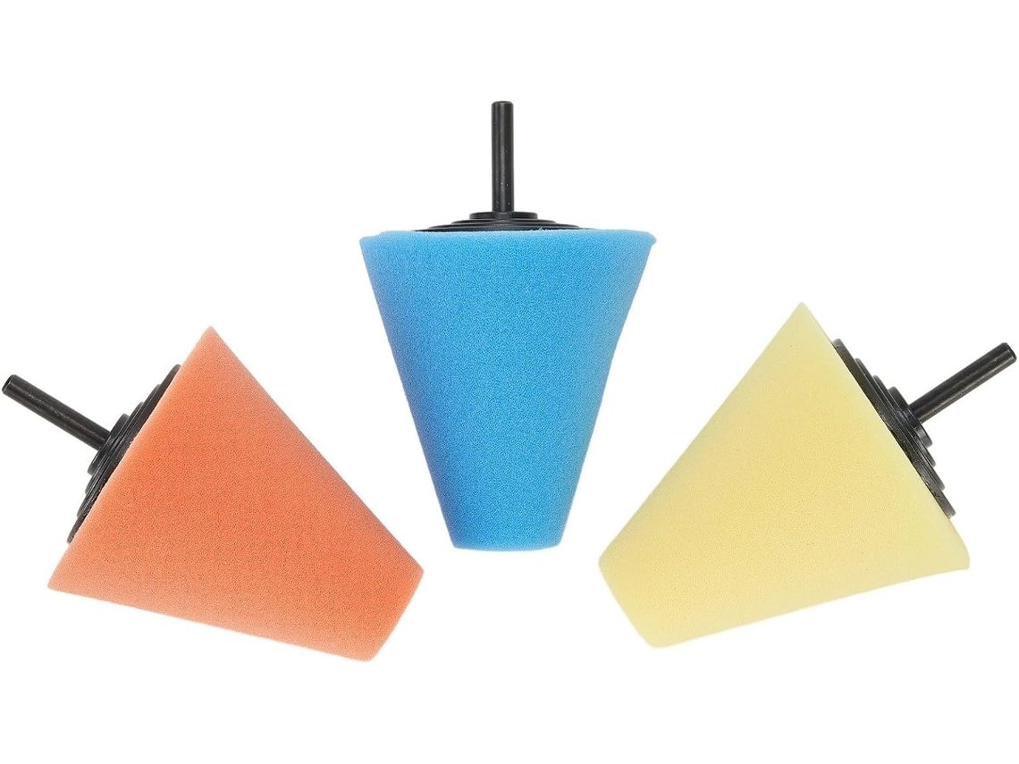 Conjunto De 3 Cones Esponja Polimento Com Cabo 6 Mm Para Detalhamento