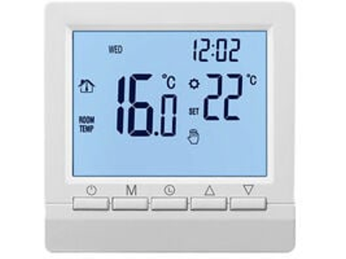 Termostato De Parede Inteligente Com Display Lcd Para Aquecimento De Piso Branco Slowmoose