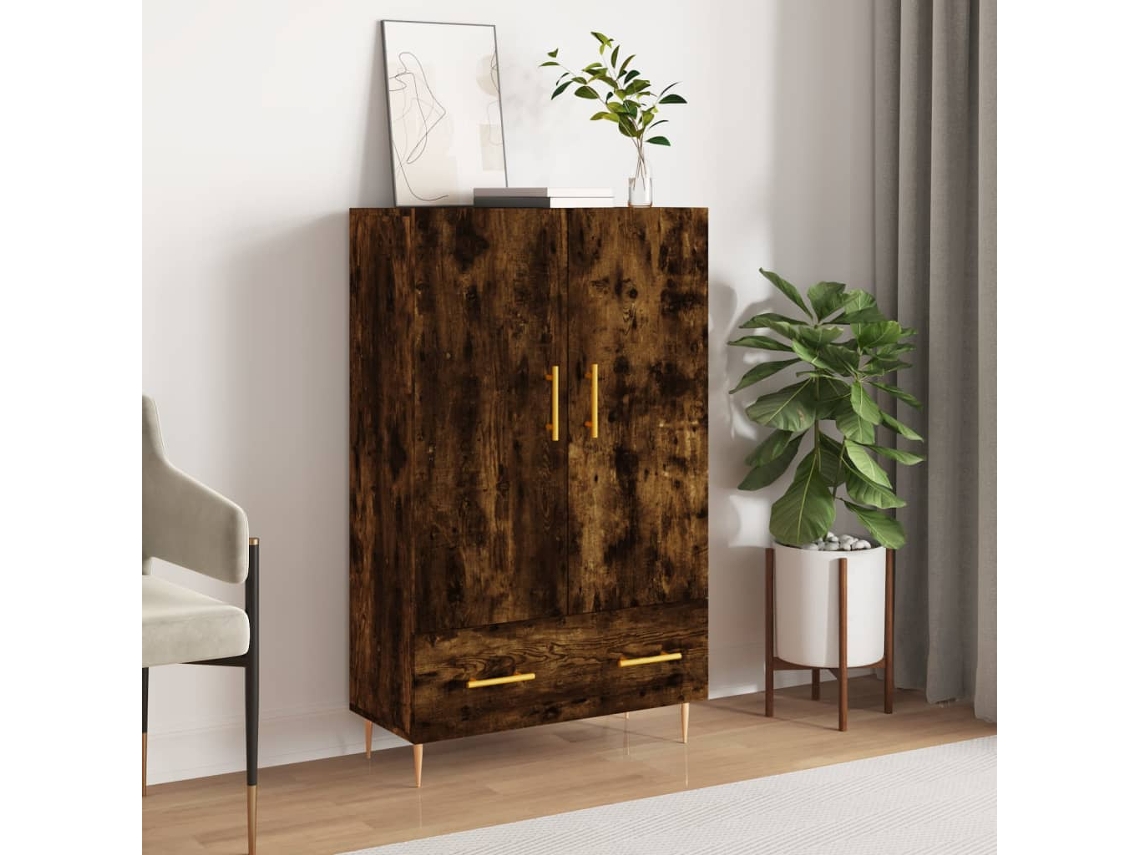 Mueble Alto de Madera 69,5x31x115cm Roble Ahumado