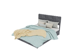 Cama Estofada S/marca Tecido Cinzento 140 X 200 Cm Com Arrumação