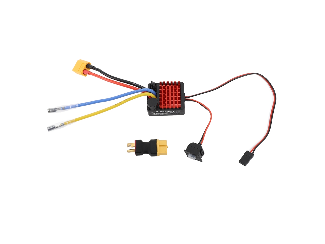 Controlador De Velocidade Elétrica Brushless Para Carro Rc Com Conector Xt60 Em Plástico E Liga De Alumínio