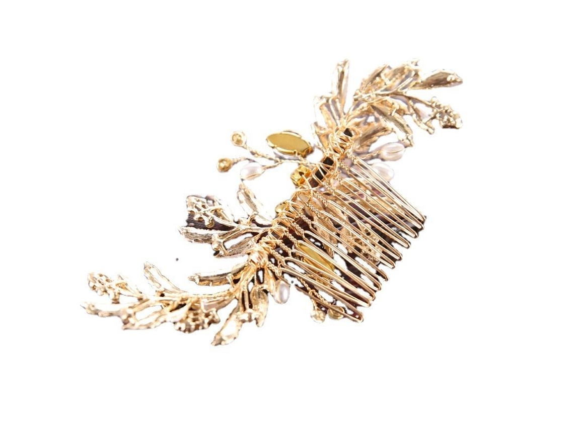 Peineta De Bodas Para Novia Plata Con Cristales Y Piedras Strass Accesorio De Cabello Para Mujer