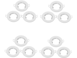 Conjunto de 12 Peças com 3 Acessórios de Embutir em Metal para Luminária Mr16gu10, em Folha de Flandres, com Moldura. SFUSHOS