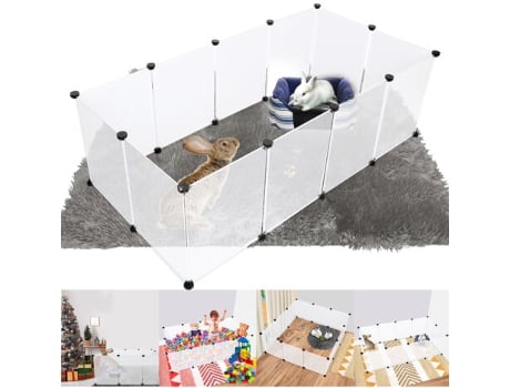 Cercadinho de plástico transparente para animais pequenos, cerco para animais pequenos, gaiola para hamsters, coelhos, porquinhos da índia BRAWDRESS