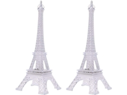 Luminária Noturna Led Torre Eiffel, 2 Peças, Plástico Prateado,