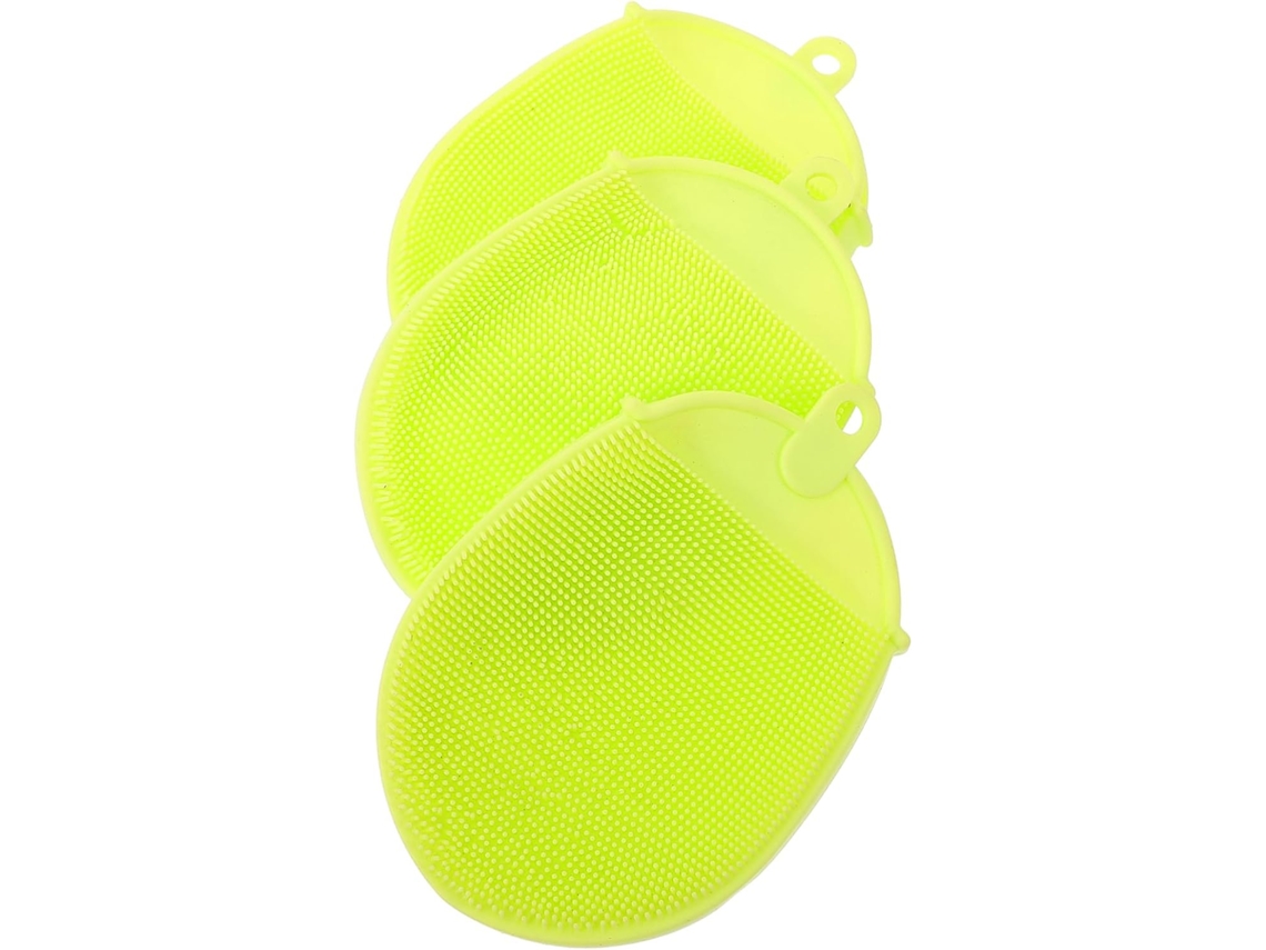 Escovas De Banho Silicone Azul Para Esfoliação E Massagem Corporal, Cor Aleatória, Conjunto De 3 Ferramentas Limpeza