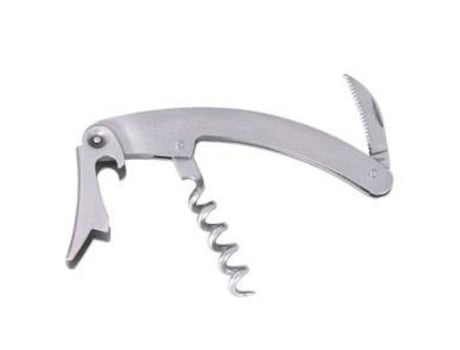 Sacacorchos acero con navaja blister