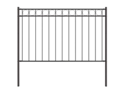 Conjunto 1 Cerca Moderna Vidaxl Cinzento Aço (170 X 130 Cm)