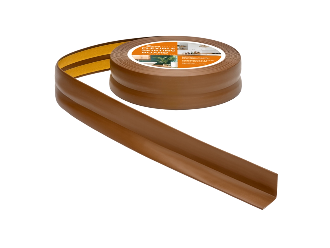 Rodapé Pvc 25x25 Mm Autoadesivo Flexível, 10 M, Castanho