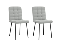 Vidaxl Cadeiras De Jantar 2 Pcs Veludo Cinzento-claro
