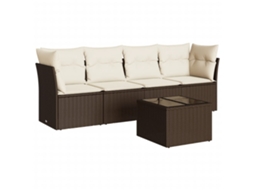 Garden Sofa Set, Garden Sofa Sets Vidaxl Marrom Rattan / Vime (n/a)