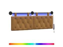 Conjunto 1 Cabeceira Moderna Vidaxl Castanho Veludo (150 X 55 X 7 Cm)