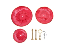 Comedouro para Pássaros Primerox pendente 3 níveis acrílico bandeja banho jardim decoração (vermelho)