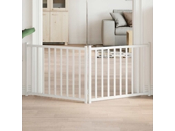 Vidaxl Portão P/ Cães Dobrável 2 Painéis 160 Cm Abeto Maciço Branco