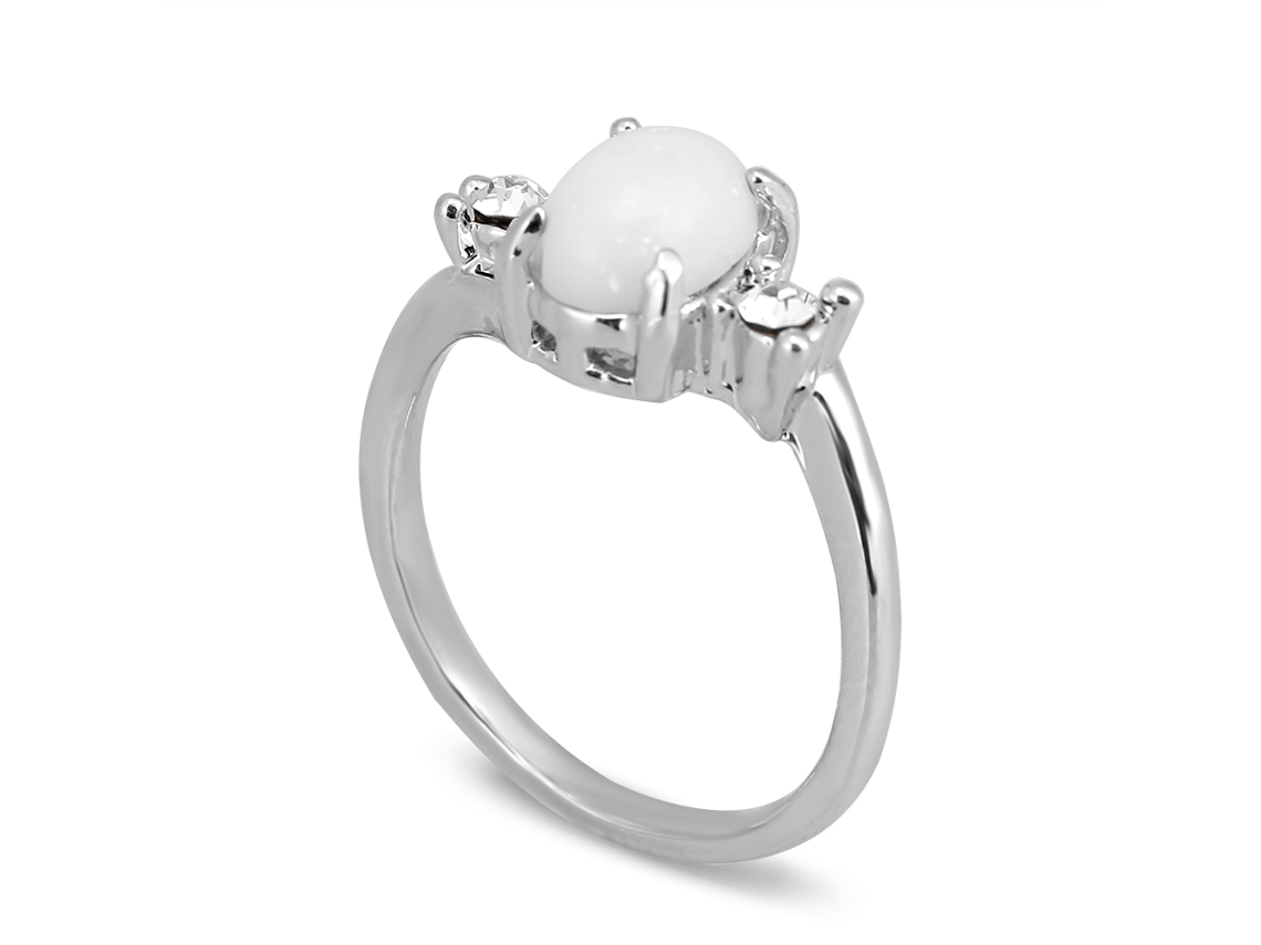 Anel De Noivado Feminino Liga Com Gemas Artificiais Design Fashion