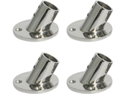 4 tubos SFUSHOS de aço inox com base de 22mm, ângulo de 60°, para corrimão