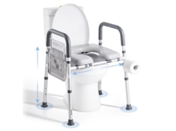 Elevador de Assento de Vaso Sanitário com Altura e Largura Ajustáveis 69 a 79 cm e 52 a 62 cm VEVOR