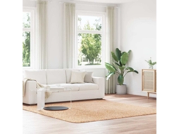 Vidaxl Tapete Shaggy De Pelo Alto Navarra 240x240 Cm Poliéster Bege