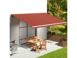 Vidaxl Tecido De Substituição Para Toldo Laranja E Castanho 580x345 Cm Poliéster