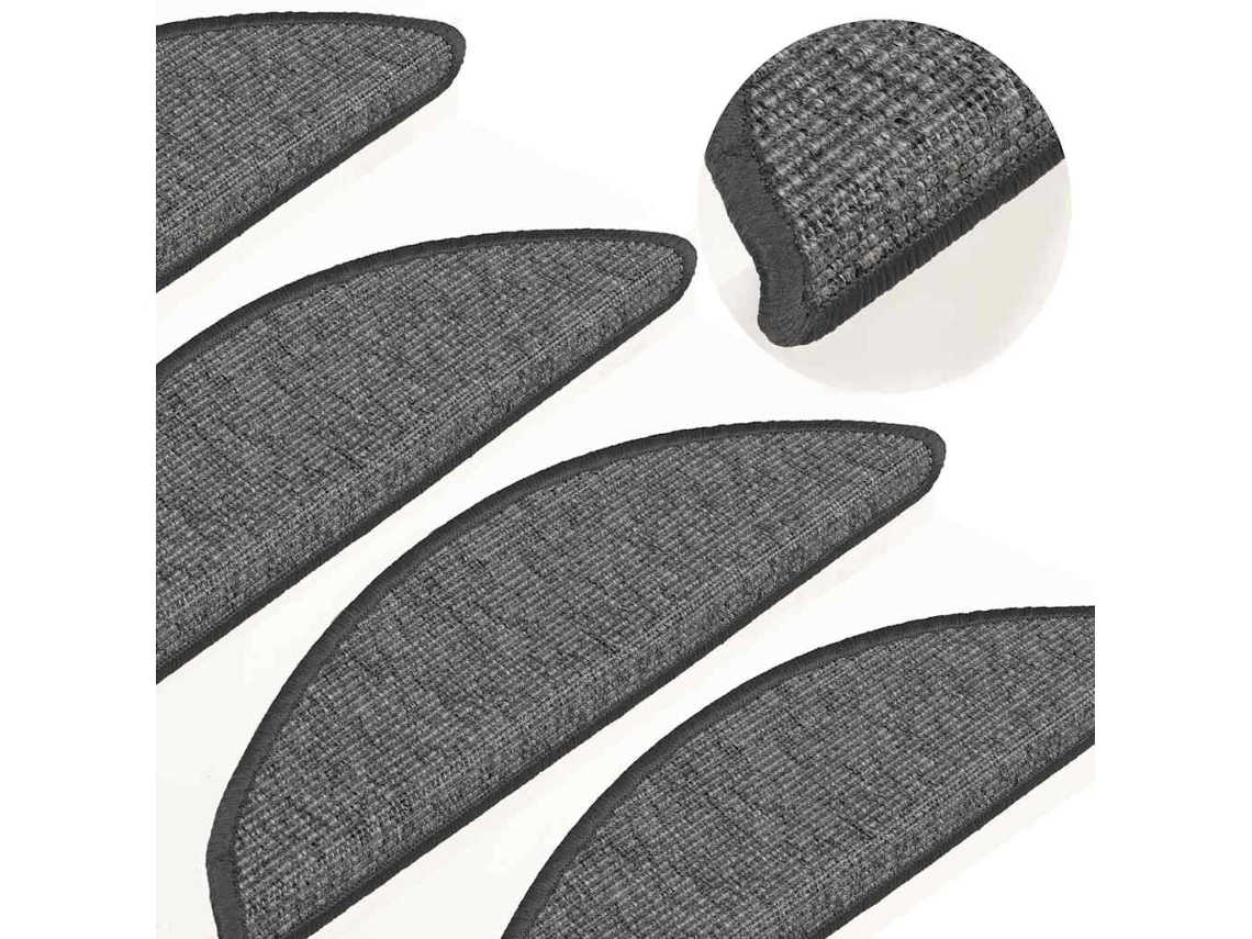 Vidaxl Tapetes De Escada 15 Peças 56x17x3 Cm Bege E Cinza Semicircular