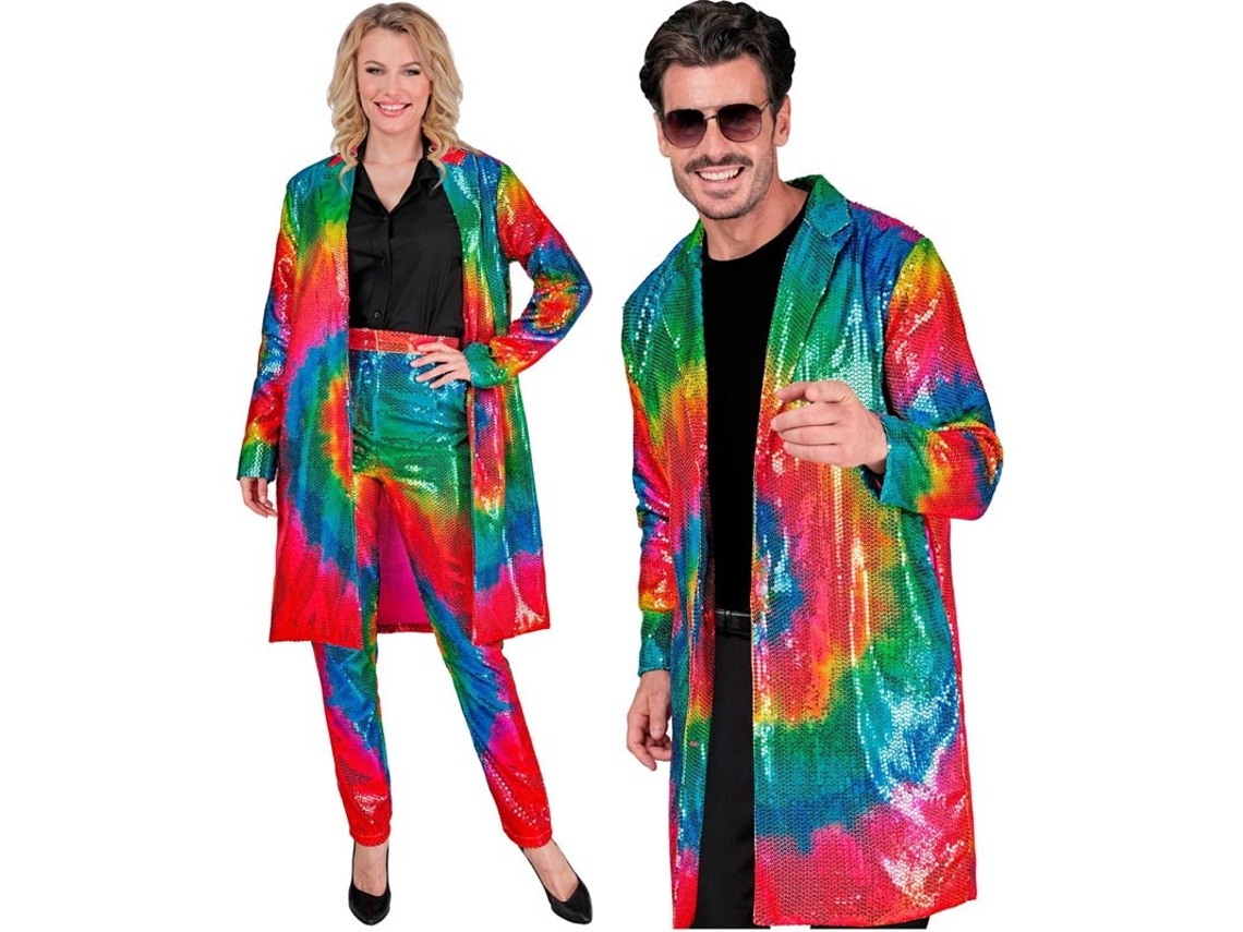 Fantasia ou Casaco Fashion Party neon multicolor para adulto