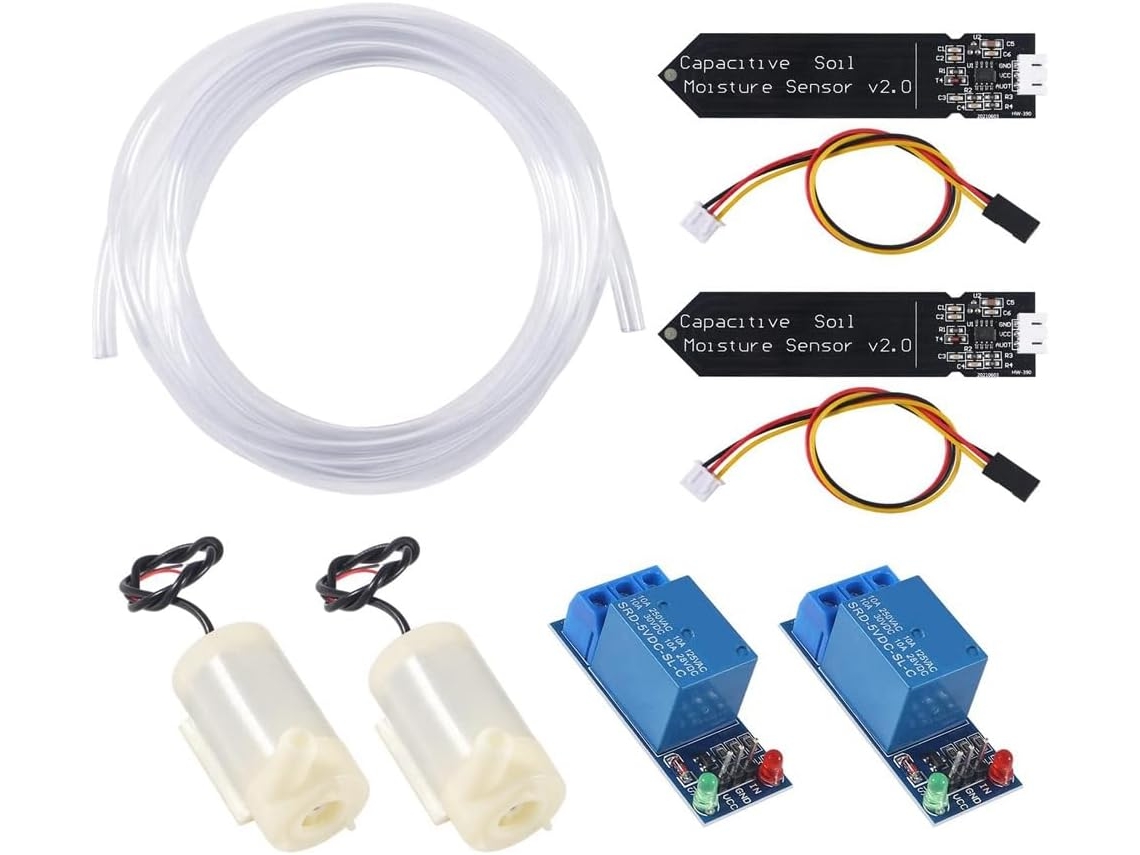1 Conjunto De Sistema De Irrigação Automática Diy Com Sensor Capacitivo De Umidade D