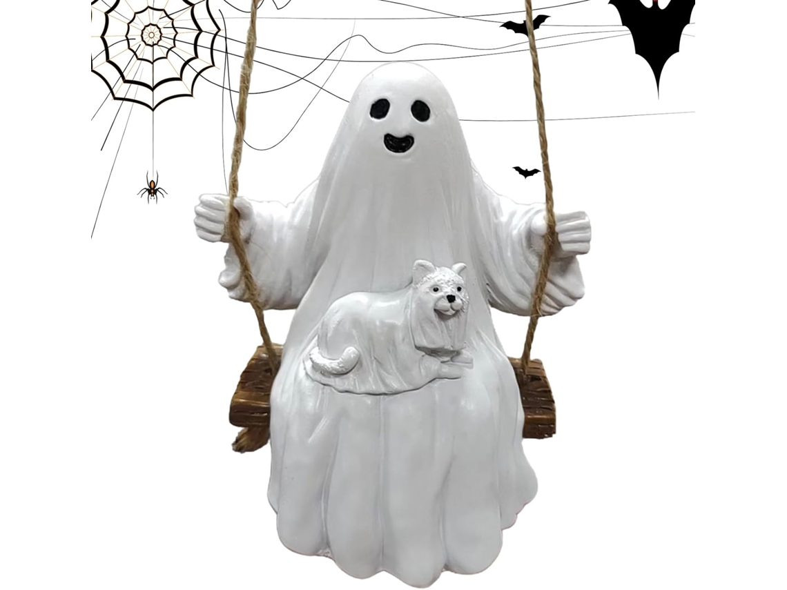 Fantasma De Balanço Para O Halloween | Estátua | Resina | Decoração