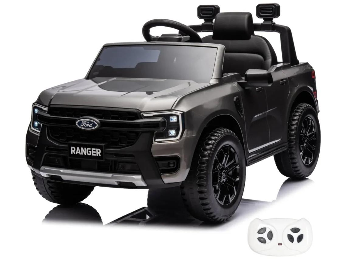 Ford Ranger 12v Carro Elétrico Infantil De 1 A 5 Anos – Veículo Oficial Licenciado Com Bateria De Lítio E Controlo Remoto – Cinzento
