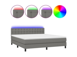 Box Spring Bed, Box Spring Beds Vidaxl Cinzeto Tecido (180 X 200 Cm)