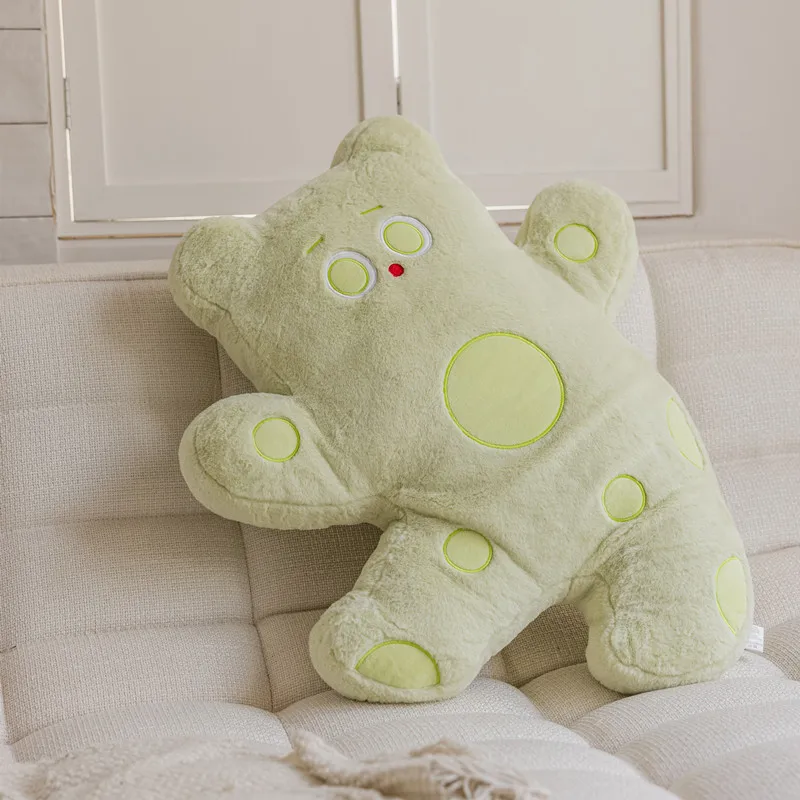 Almofada de Pelúcia Urso Queijo para Adultos, Almofada para Sofá, Almofada Fofa MDUG (verde 65cm)