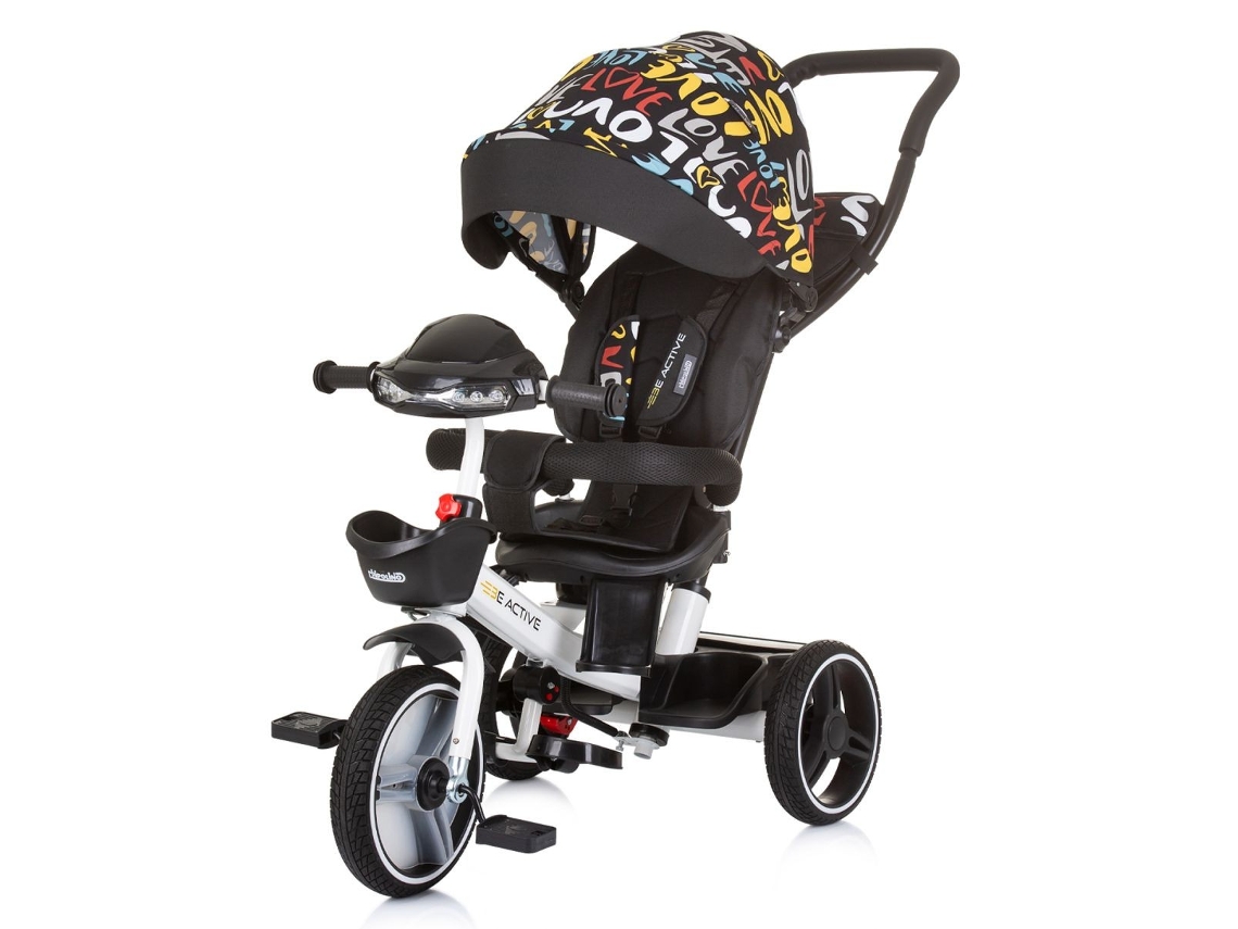 Triciclo com Capuz e Alça Parental Be Active Love CHIPOLINO