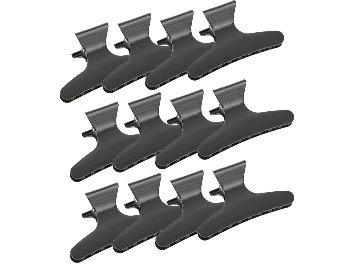 2026 12 Piezas/conjunto Pinça de Cabelo Borboleta Preta para Separar e Afixar Ferramenta de Cabeleireiro