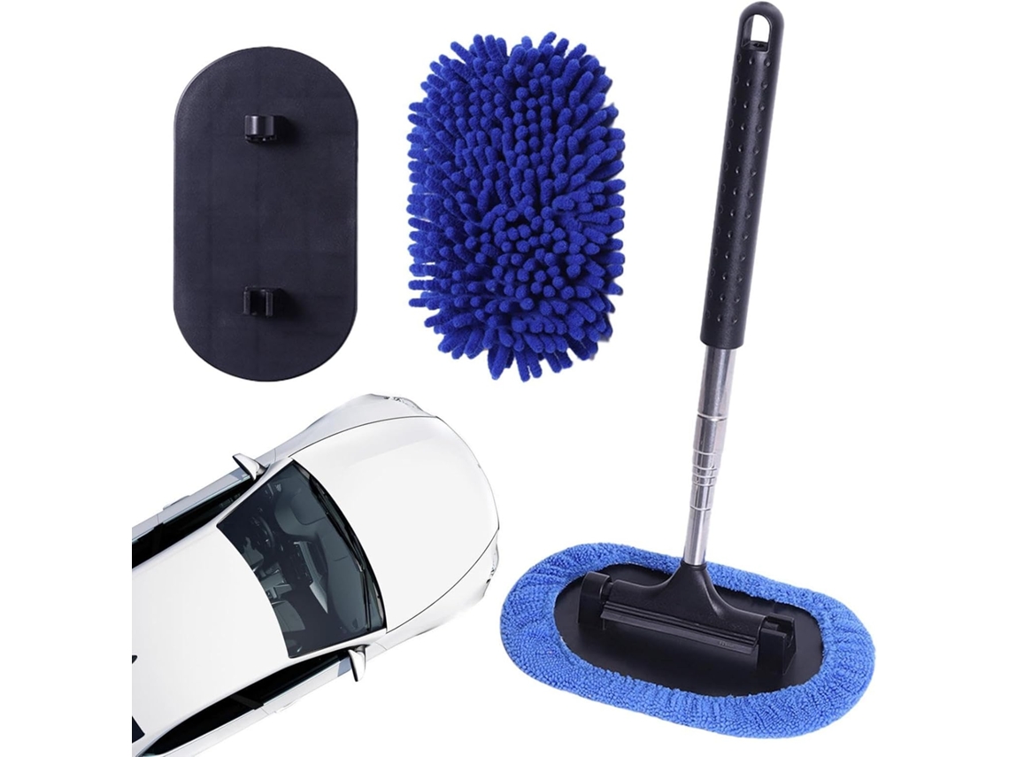 Vassoura para lavar carros e veículos recreativos, pano retrátil para limpeza de vidros automotivos.