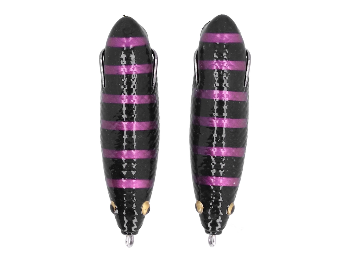 Fishing Soft Bait (bionic Lure, Worm Design) Worm-shaped Silicone Bionic Bait Worm-shaped Fishing Lure (sold In Pairs) Purple Striped Black