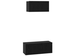 Conjunto 2 Armário De Parede Vidaxl Preto Derivados De Madeira (80 X 30 X 30 Cm)